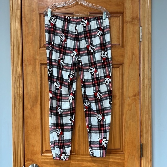 Disney Christmas Fleece Loungewear Sleep Pants with a Mickey wearing a Santa Hat - Picture 4 of 4